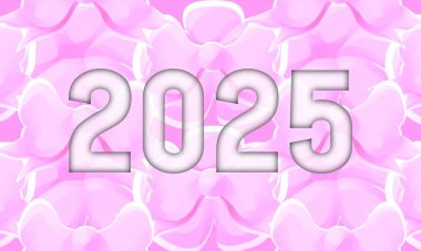 2025 model pembe arka plan. Takvim ve şablon tasarım konsepti. tatil, aşk, romantik, kadınsı kız ve tatlı temalar