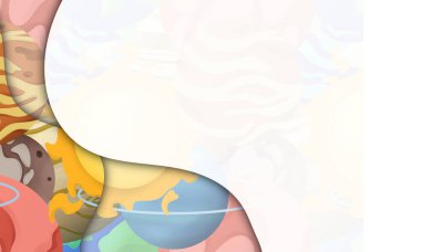 Gezegenlerin arka plan tasarımı. Typography alanı ile sunum ve güç noktası tasarımı kavramı. Güneş sistemi, uzay, astronomi ve eğitim temaları