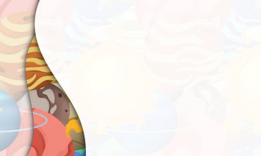 Gezegenlerin arka plan tasarımı. Typography alanı ile sunum ve güç noktası tasarımı kavramı. Güneş sistemi, uzay, astronomi ve eğitim temaları