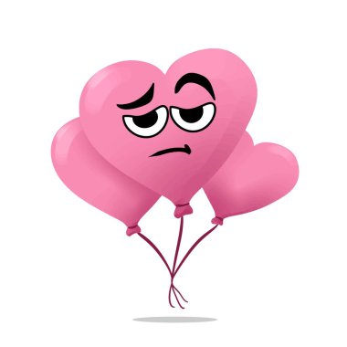 Tasarım için yorgun aşk maskotu çizimi balonu. sevimli ve eğlenceli bir konsept. Sevgililer, romantik, çiftler, partner, genç ve bağlantılı temalar