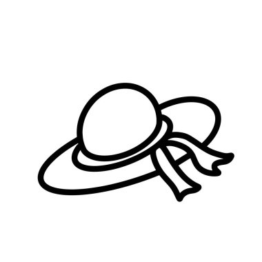 Basit güneş şapkası ikonu. Minimalist vektör biçimi. logolar, çıkartmalar, ticari ürünler ve kullanıcı arayüzü ögeleri