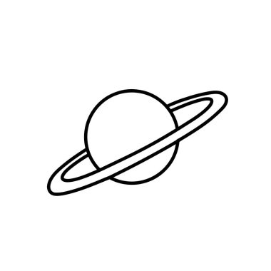 Basit bir gezegen ikonu. Minimalist vektör biçimi. logolar, çıkartmalar, ticari ürünler ve kullanıcı arayüzü ögeleri