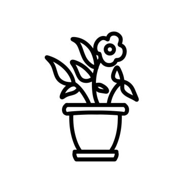 Basit bir saksı ikonu. Minimalist vektör biçimi. logolar, çıkartmalar, ticari ürünler ve kullanıcı arayüzü ögeleri