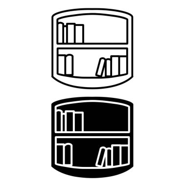 Basit bir kitaplık simgesi. Minimalist vektör biçimi. logolar, çıkartmalar, ticari ürünler ve kullanıcı arayüzü ögeleri