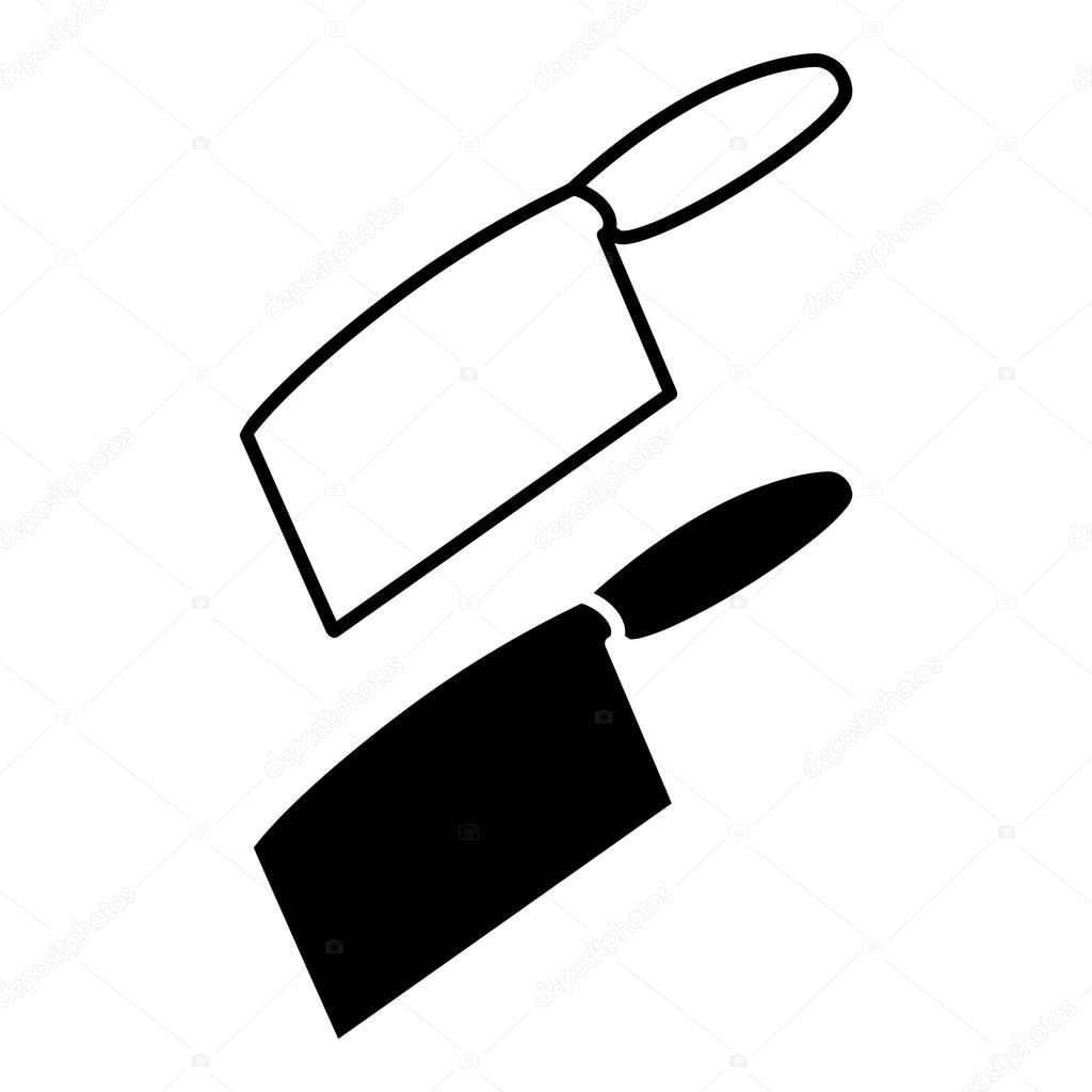 Simple cleaver icon. minimalist vector format. logos, stickers, merchandise, and user interface elements