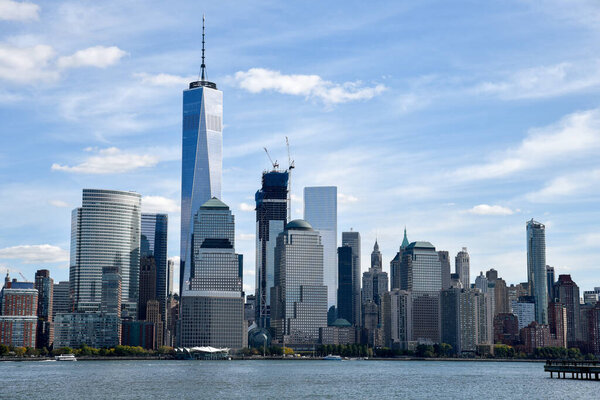 Manhattan skyline over Hudson River, New York