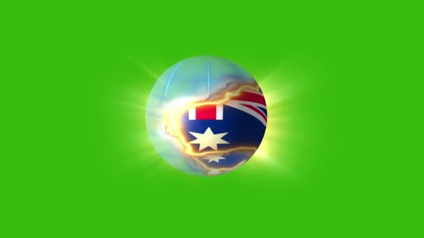 Planet Image Australia Green Background — Video Stock