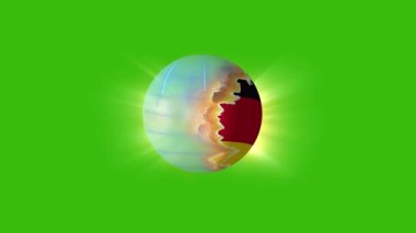 Planet with image of germany on green background