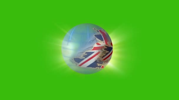 Planet Image England Green Background — Stock Video