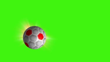 Ülkenin bayrağının görüntüsüne sahip renkli futbol topu