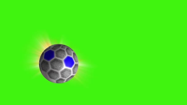 Πολύχρωμη Μπάλα Ποδοσφαίρου Την Εικόνα Της Σημαίας Της Χώρας — Αρχείο Βίντεο