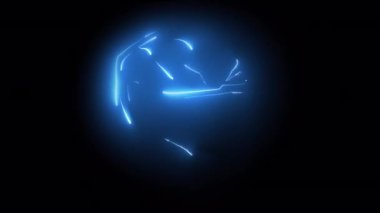 Neon çizgilerden yapılmış miğferde ülkenin bir görüntüsü beliriyor.