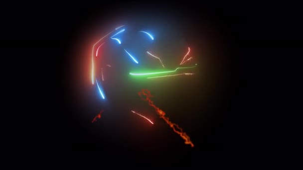Obraz Kraju Pojawia Się Hełmie Wykonanym Neonów — Wideo stockowe