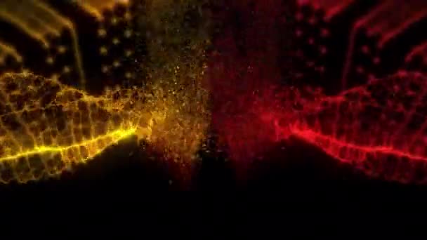Piękny Świecący Efekt Fali Neonowej — Wideo stockowe
