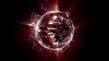 Kozmik enerjinin soyutlanması. Küre, enerji iplikçikleriyle doludur, ışık yayar, eşsiz bir uzay atmosferi yaratır..