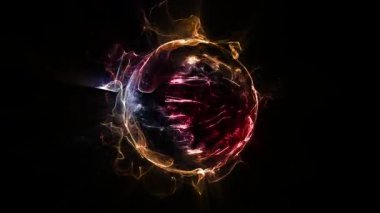 Kozmik enerjinin soyutlanması. Küre, enerji iplikçikleriyle doludur, ışık yayar, eşsiz bir uzay atmosferi yaratır..