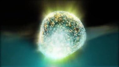 Kozmik enerjinin soyutlanması. Mobil plazma enerjisiyle dolu neon küre ışık yayar ve eşsiz bir uzay atmosferi yaratır..