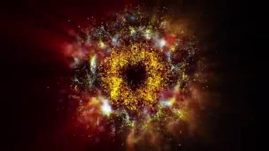 Parlak sihirli bir ışık, çok renkli ve ateşli havai fişekleri andırır.