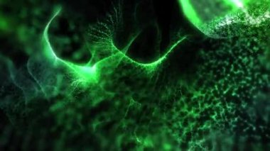 Bokeh ışıklarıyla canlı enerji dalgaları derin ve geleceksel bir uzay atmosferi yaratır..