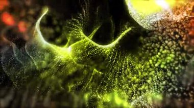 Bokeh ışıklarıyla canlı enerji dalgaları derin ve geleceksel bir uzay atmosferi yaratır..