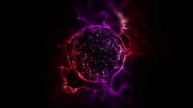 Kozmik enerjinin soyutlanması. Küre, enerji iplikçikleriyle doludur, ışık yayar, eşsiz bir uzay atmosferi yaratır..