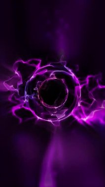 Kozmik enerji soyutlaması. Sanal küre, uzayın yaratıcılığını ve çekici gizemini vurgulayarak ışık ve dalgalarla oynar..