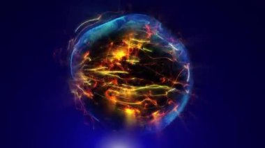 Kozmik enerjinin soyutlanması. Mobil plazma enerjisiyle dolu neon küre ışık yayar ve eşsiz bir uzay atmosferi yaratır..