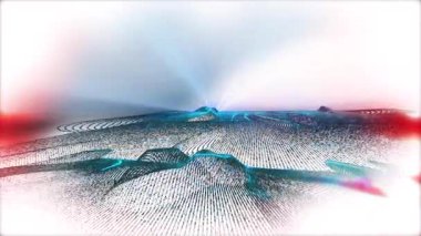 Sanal deniz dalgaları ya da kum tepeciklerinin serabını anımsatan fütürist bir manzara..