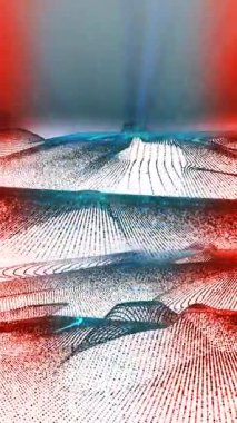 Sanal deniz dalgaları ya da kum tepeciklerinin serabını anımsatan fütürist bir manzara..