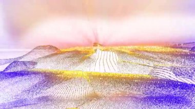 Sanal deniz dalgaları ya da kum tepeciklerinin serabını anımsatan fütürist bir manzara..