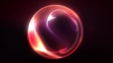 Kozmik enerji soyutlaması. Sanal küre, uzayın yaratıcılığını ve çekici gizemini vurgulayarak ışık ve dalgalarla oynar..