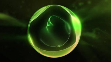 Kozmik enerji soyutlaması. Sanal küre, uzayın yaratıcılığını ve çekici gizemini vurgulayarak ışık ve dalgalarla oynar..