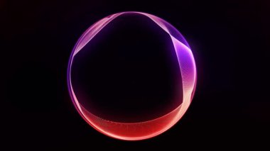 Kozmik enerji soyutlaması. Sanal küre, uzayın yaratıcılığını ve çekici gizemini vurgulayarak ışık ve dalgalarla oynar..