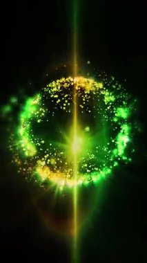 Kıvılcımlar saçan parlak yıldız şekilli parçacıklara sahip, tüylü dalgalarla dolu bir festival küresi..