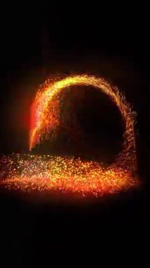 Uzay portalının parlak diski göz kamaştırıcı kıvılcımlar saçar..