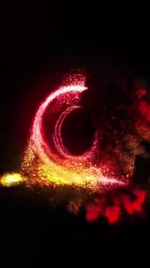 Uzay portalının parlak diski göz kamaştırıcı kıvılcımlar saçar..