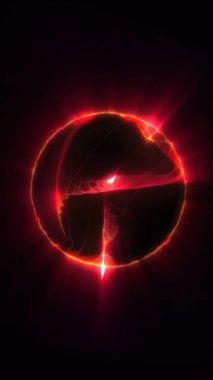 Kozmik enerji soyutlaması. Sanal küre, uzayın yaratıcılığını ve çekici gizemini vurgulayarak ışık ve dalgalarla oynar..