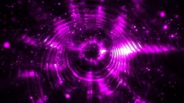 Özmerkezli ışık halkaları olan soyut geleceksel tünel.