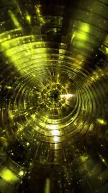 Özmerkezli ışık halkaları olan soyut geleceksel tünel.