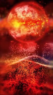 Dış uzayda dönen metalik tona sahip Cilt Gezegeni