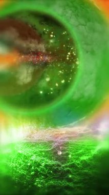 Dış uzayda dönen metalik tona sahip Cilt Gezegeni