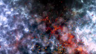 Parlak kıvılcım kıvılcımları ve dart oku uzayda.