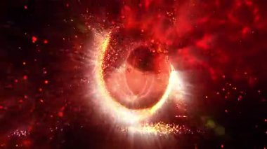Uzay portalının parlak diski göz kamaştırıcı kıvılcımlar saçar..