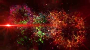 Parlak sihirli bir ışık, çok renkli ve ateşli havai fişekleri andırır.