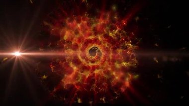 Parlak sihirli bir ışık, çok renkli ve ateşli havai fişekleri andırır.