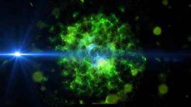 Parlak sihirli bir ışık, çok renkli ve ateşli havai fişekleri andırır.