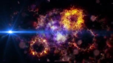 Parlak sihirli bir ışık, çok renkli ve ateşli havai fişekleri andırır.