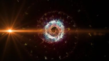 Parlak sihirli bir ışık, çok renkli ve ateşli havai fişekleri andırır.