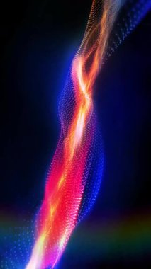 Sanal dalgaların soyutlanması rahatlatıcı bir arkaplan oluşturur.