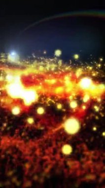 Parlak enerjinin sihirli dalgaları. Yüksek teknoloji gökkuşağı ışık parçacıkları ve bokeh enerjisi.